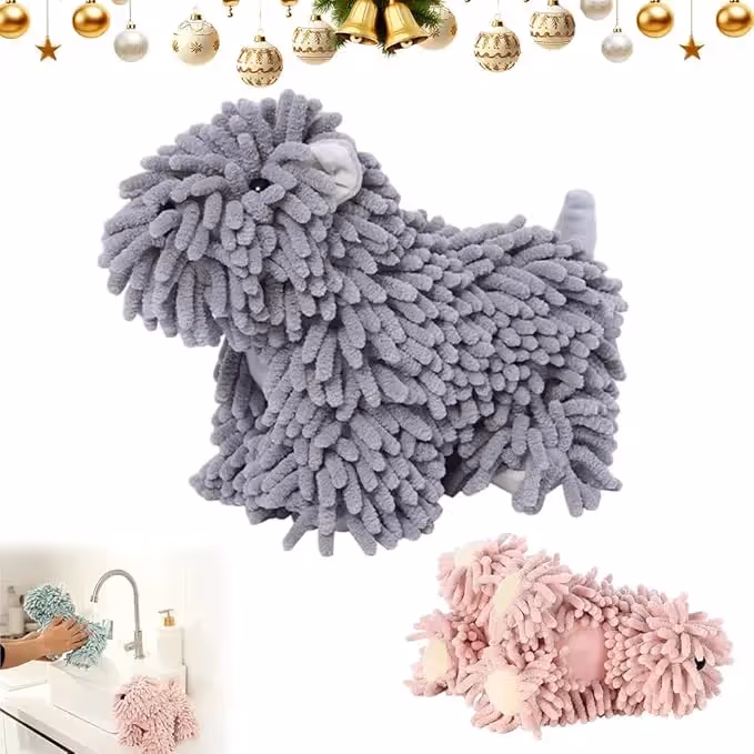 🔥2026 New Puppy Shaped Hand Towel, Soft Puppy-Themed Chenille Hand Towel